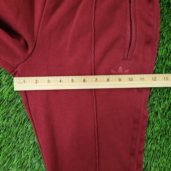 ADIDAS Trefoil Pants Womens M/L 10 Burgundy Sweatpants - Picture 12 of 16